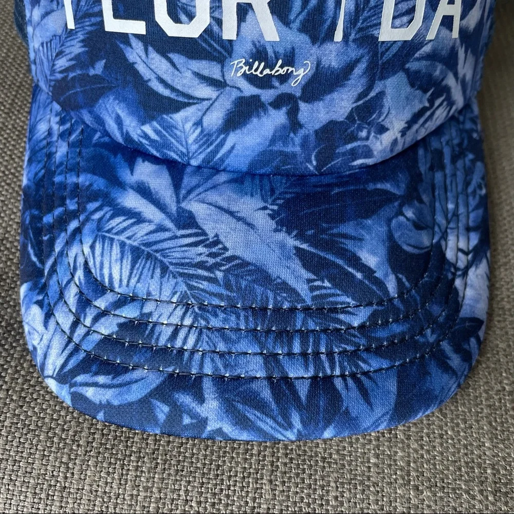 Billabong Florida Blue Palm Trees Trucker Hat Women’s Snapback Cap NWT
